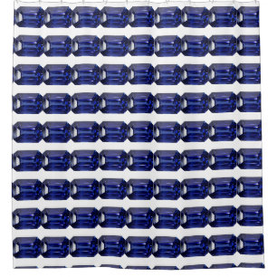 Blauw patroon douchegordijn