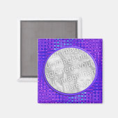 blauw patroon fotoframe magneet (Voorkant / Achterkant)