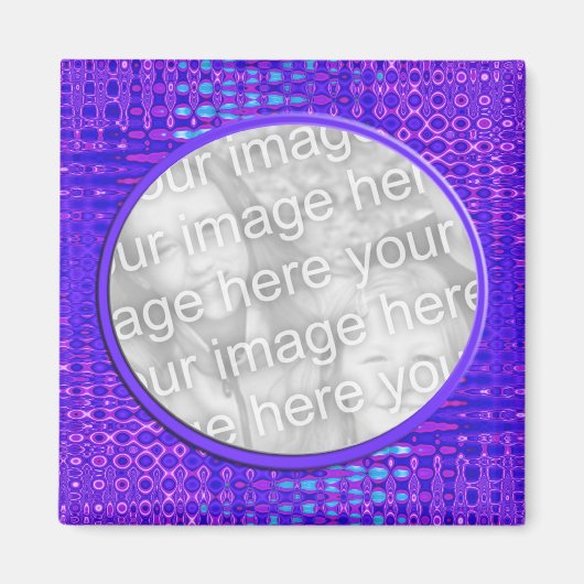 blauw patroon fotoframe magneet (Voorkant)