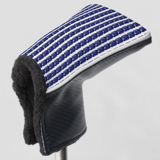 Blauw patroon golfheadcover (3/4 voorkant)