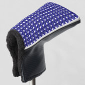 Blauw patroon golfheadcover (3/4 voorkant)