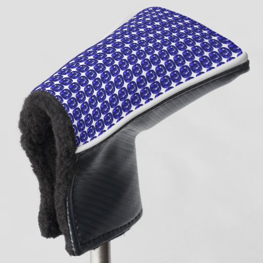 Blauw patroon golfheadcover (3/4 voorkant)