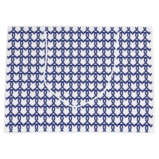 Blauw patroon groot cadeauzakje (Voorkant)