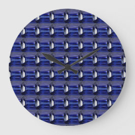 Blauw patroon grote klok