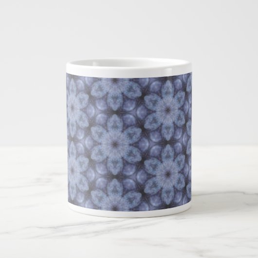 Blauw patroon grote koffiekop (Voorkant)