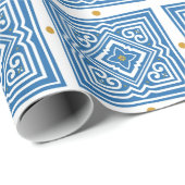 Blauw patroon Hmong inpakpapier (Rol Hoek)