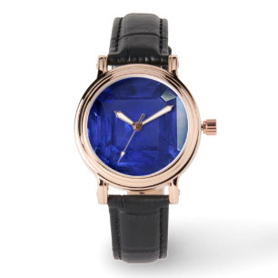 Blauw patroon horloge