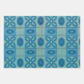 blauw patroon inpakpapier vel (Voorkant 2)