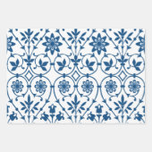  blauw  patroon inpakpapier vel (Voorkant)