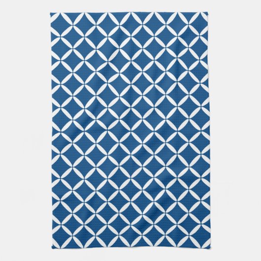 Blauw patroon keukenhanddoek (Verticaal)
