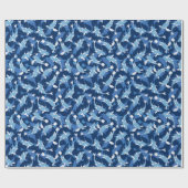 Blauw patroon - Koi Fish Cadeaupapier (Vlak)