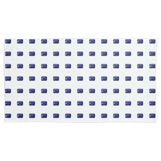 Blauw patroon kussensloop (Voorkant-Links)