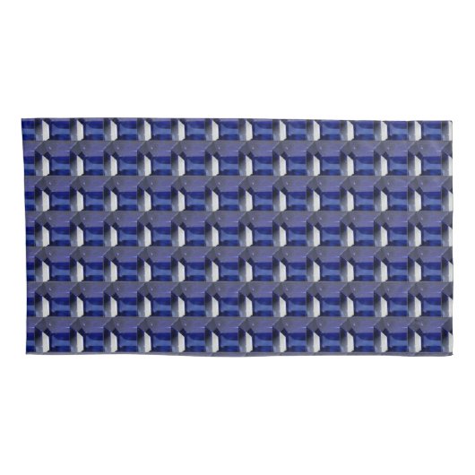 Blauw patroon kussensloop (Achterkant-Rechts)