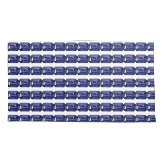 Blauw patroon kussensloop (Achterkant-Links)