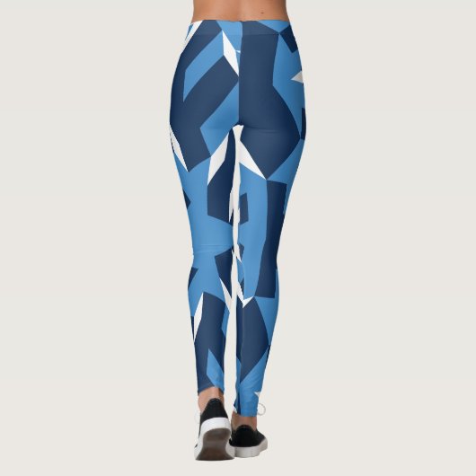 Blauw patroon leggings (Achterkant)