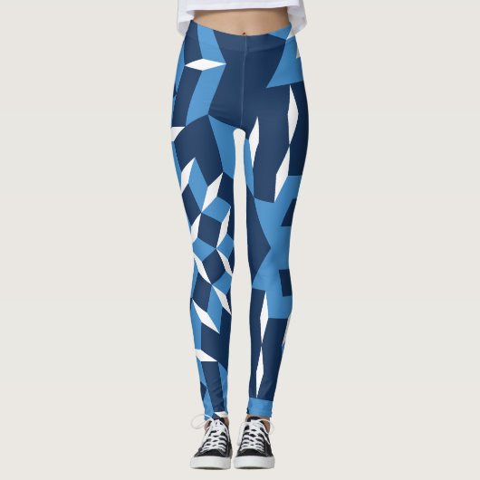 Blauw patroon leggings (Voorkant)