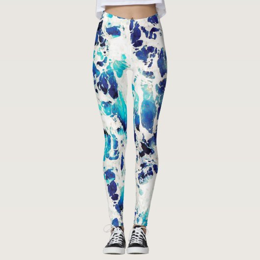 Blauw patroon leggings (Voorkant)