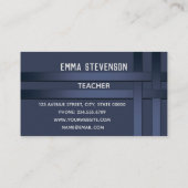 Blauw, patroon, lint visitekaartje (Achterkant)