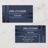 Blauw, patroon, lint visitekaartje (Voorkant / Achterkant)