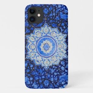  blauw patroon met Floral Mandala Case-Mate iPhone Case