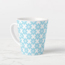 Blauw patroon met latte Mok
