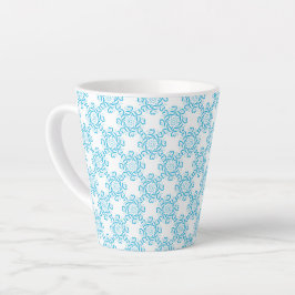 Blauw patroon met latte Mok