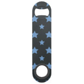 Blauw patroon met sterren speed flessenopener (Achterkant)
