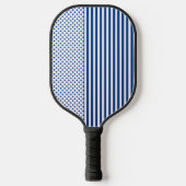 Blauw patroon met strepen en Stippen voor achtergr Pickleball Paddle (Voorkant)