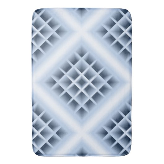 Blauw patroon met vierkante openingen badmat (Voorkant Verticaal)