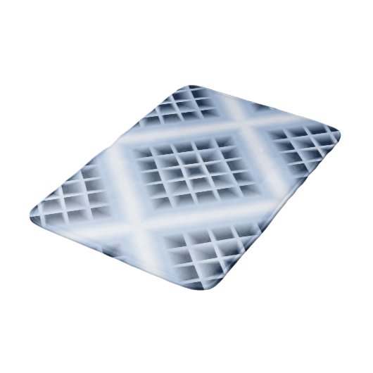 Blauw patroon met vierkante openingen badmat (Gekanteld)