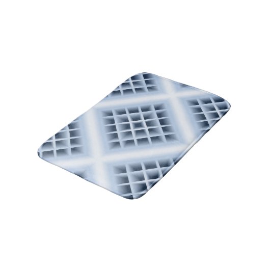 Blauw patroon met vierkante openingen badmat (Gekanteld)