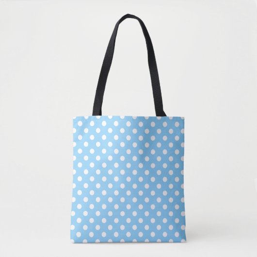 blauw patroon met witte poka - punten tote bag (Voorkant)