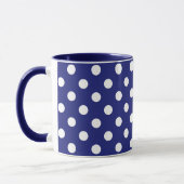 blauw patroon met witte stippen mok (Links)