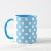 blauw patroon met witte stippen mok (Links)