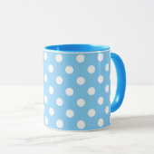 blauw patroon met witte stippen mok (Voorkant rechts)