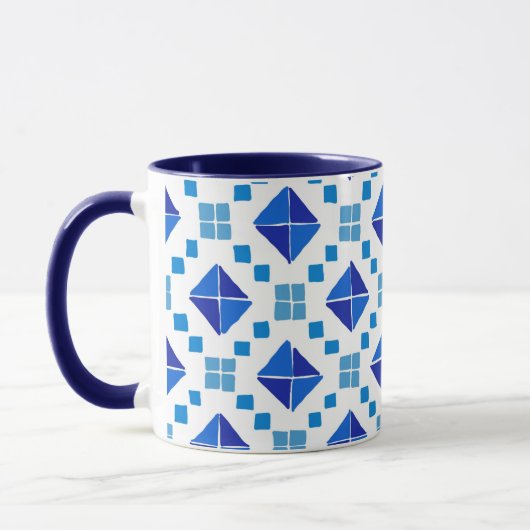 Blauw patroon mok (Links)