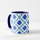 Blauw patroon mok (Voorkant links)
