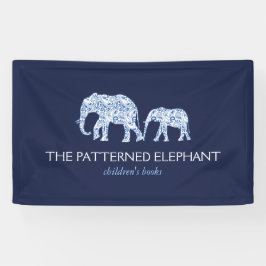  blauw patroon olifanten kinderopvang spandoek