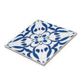 Blauw patroon op witte achtergrond tegeltje (Zijkant)