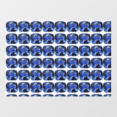 Blauw patroon raamsticker (Vel)