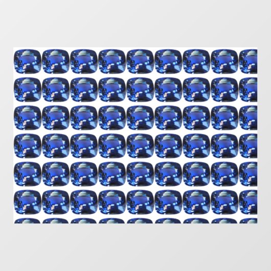 Blauw patroon raamsticker (Vel)
