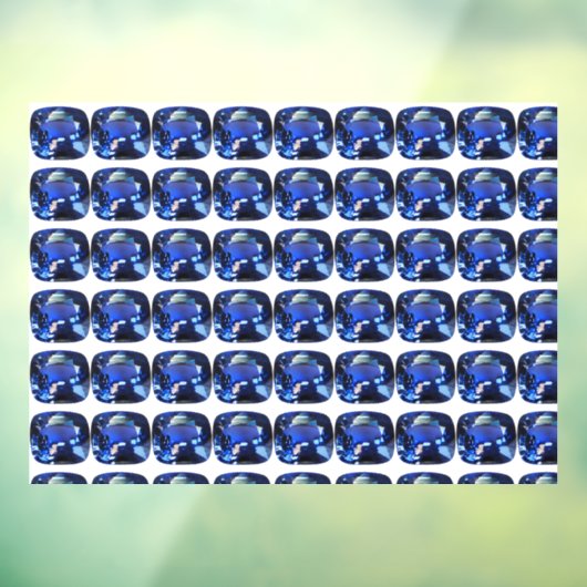 Blauw patroon raamsticker (Vel 3)