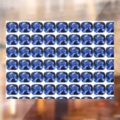 Blauw patroon raamsticker (Vel 2)