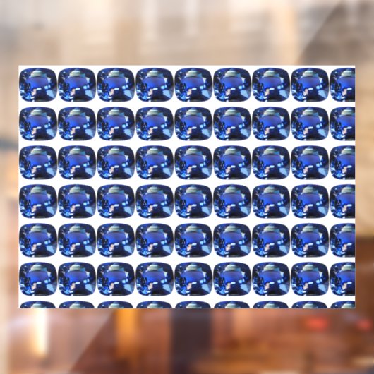 Blauw patroon raamsticker (Vel 2)