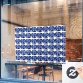 Blauw patroon raamsticker (Cafe Raam)