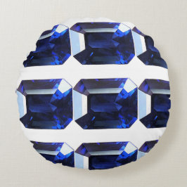 Blauw patroon rond kussen