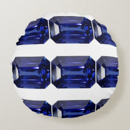 Blauw patroon rond kussen