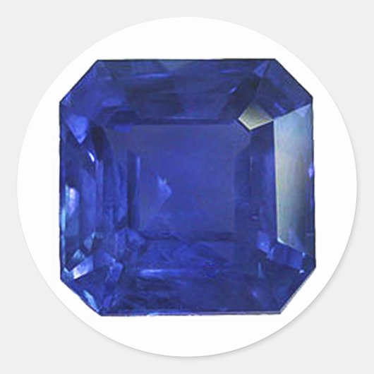 Blauw patroon ronde sticker (Voorkant)