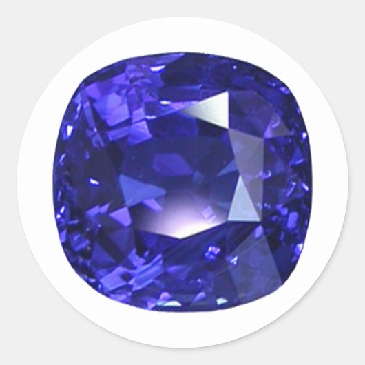 Blauw patroon ronde sticker (Voorkant)