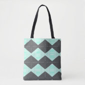 Blauw patroon schoudertas tote bag (Voorkant)